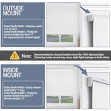 SHADEMOON Cordless Blackout Window Roller Shades, Pull Down Spring System Indoor Blinds, Room Darkening Waterproof UV Blocking Thermal Insulated Fabric for Home Office (White,Width 26",Height 72")