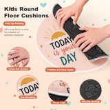 Drydiet 12 Pcs Round Carpet Seats 15.7'' Colorful Small Classroom Rugs Washable Non Slip Floor Cushions for Back to School End of the Year Gift Preschool Daycare Playmat Dorm (Positive Affirmations)