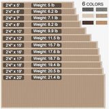 12ft Natural Jute Hallway Runner Rug Non Slip Washable, Rubber Backed Long Khaki Indoor Entryway Runner, Absorbent Kitchen Carpet Sink Rug