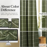 NICETOWN Buffalo Check Plaid 100% Blackout Curtains 84 Inches Long for Bedroom, Living Room Thermal Insulated Room Darkening Rod Pocket Back Tab Drapes, Olive Green, 52" W x 84" L, 2 Panels
