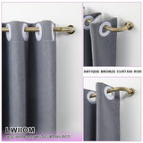 Antique Bronze Disc Curtain Rods, 48-84 Inches Window Curtain Rod,Adjustable Room Darkening Drapery Rod with Aluminum Finials and Brackets,Wrap Around Design