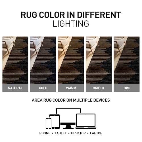 Rugshop Bohemian Stripe Stain Resistant High Traffic Area Rug Camel 2' x 3'