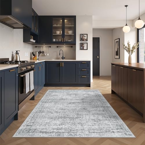 3x5 Rug for Entryway,Washable Area Rug,Grey