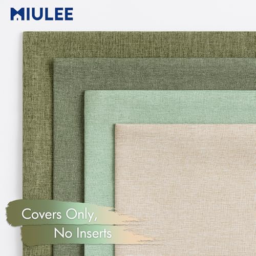 MIULEE Pack of 4 Decorative Outdoor Throw Pillow Covers Linen Waterproof Pillow Covers Summer Farmhouse Cushion Cases for Patio Garden Tent Balcony Couch Sofa 18x18 Inch Light Green