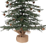 Vickerman 42" Caramel Pine Artificial Christmas Tree Unlit- Featuring 1241 PVC Tips - Pine Cone Accented - Seasonal Indoor Home Decor with Decorative Burlap Base