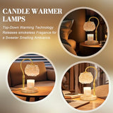 Hisummer Candle Warmer Lamp with Timer, Dimmable Candle Lamp Warmer with 312 K9 Crystals Adjustable Height Electric Candle Warmer for Women Gifts, Wax Warmer Lamp with 2 Bulbs for Jar Candles