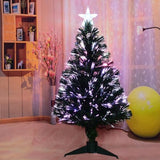 3FT Fiber Optic Green Christmas Tree Artificial Tree with Stand,Pre-lit Full Xmas Tree with Top Star Perfect for Indoor Holiday Decoration