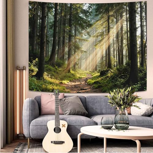 Lunerfex Sunbeam Forest Path Tapestry - Nature Landscape Wall Hanging for Bedroom and Living Room - Serene Decor Tapestries 60"x44"
