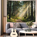 Lunerfex Sunbeam Forest Path Tapestry - Nature Landscape Wall Hanging for Bedroom and Living Room - Serene Decor Tapestries 60"x44"