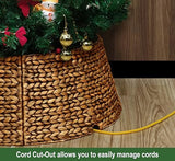 CENBOSS Rattan Christmas Tree Collar, Brown Wash, 36 inch | Easy to Assemble & Store