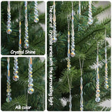 12pcs Crystal Icicle Christmas Tree Ornaments, Glass Beads Hanging Chandelier Pendants for Christmas Party Wedding Winter Decorations (Crystal AB)