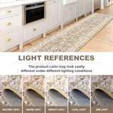 LOKHOM 2x5 Hallway Runnner Rugs, Boho Non-Slip Washable Kitchen Rugs, Beige