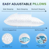 Cooling Pillows King Size Set of 2, Firm Shredded Memory Foam Pillows for Side Back Stomach Sleepers, Two-Sided Cool Neck Pillow for Neck Shoulder Pain, Luxury Gel Cold Bed Pillow for Hot Sleepers