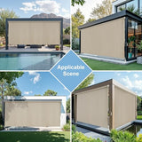 AOSKY Sun Shades Outdoor Patio - Cordless Outdoor Roller Shades for Porch, Roll Up Blinds Cloth for Pergola Balcony Backyard Windows, 96" W x 96" H, Sesame