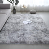 Shag Area Rugs for Bedroom Living Room,8X10 Ultra Soft Fluffy Area Rugs for Dorm, Indoor Carpet Nursery Rugs for Kids Girls Room Home Decor,Tie-Dye Grey
