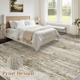 Washable Rug 8x10 Area Rugs for Living Room: Large Neutral Soft Rug Abstract Non Slip Low Pile Modern Carpet for Bedroom Kitchen Nursery Office Dining Room Indoor (Brown, 8'x10')