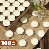 Soy Tea Lights Candles 100 Pack,4 Hours Long Burning-Natural Soy Wax Tealights Candles,Paraffin-Free,Unscented,Clean Burn Tea Lights Votive Candle Bulk for Weddings,Dinner
