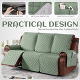 KinCam 100% Waterproof Recliner Loveseat Cover with Console X1, Recliner Couch Covers X1, Recliner Chair Covers X1(Sage Green)
