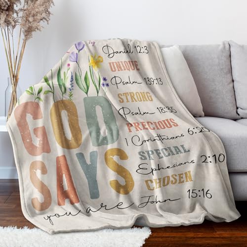 SteadStyle Christian Gifts for Women Birthday - Inspirational Floral Throw, Religious Birthday Gift for Women, Christian Blanket for Mom Sister Friend Girl, Baptism Confirmation Spiritual Gift for Her