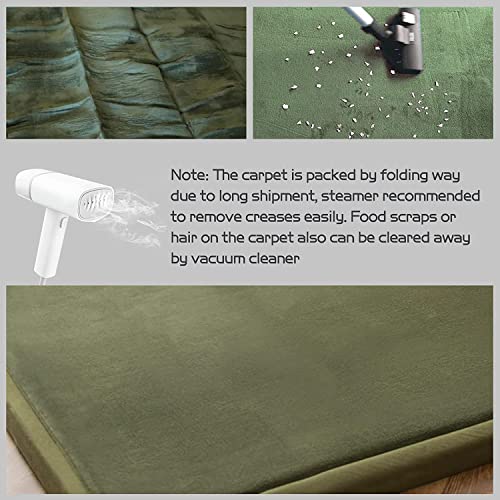MAXYOYO Play Mat, 1.2" Thick Memory Foam Soft Padded Carpet with Non-Slip Backing, 3x5 ft Japanese Tatami Rug Living Room for Kids, Toddler, Children, Nusery(Olive Green)
