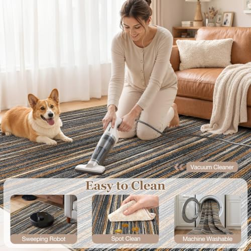Washable 6x9 Area Rugs Soft Modern Large Living Room Rug
