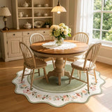 Lahome Round Dining Room Rug 6ft, Green Floral Area Rug