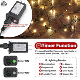 66FT 200 LED Christmas Light, Twinkle Xmas Lights with 8 Modes and Timer, Outdoor Waterproof Christmas Tree Lights for Room Bedroom Wedding Party Holiday Decorations, Warm White