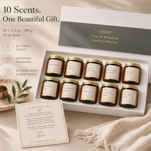 Scented Candle Gift Set, 10 Scents Soy Wax Candles, 35 oz Total