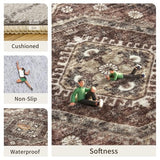 2x8 Runner Rug Vintage Hallway Runner Rug Non Slip Machine Washable Stain Resistant Rugs for Bedroom Bedside Kitchen Entryway Rust Carpet Runners