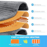 NOWWISH Heating Pad for Back, Period Cramps, Neck and Shoulder, 12x24 Inches Electric Throw with 6 Heat Settings, Timer and Auto Shut Off, Machine Washable, Birthday Gifts for Women Men, Grey