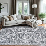Area Rug 6x9 Living Room Rug Washable Rugs Non Slip Rugs, Grey