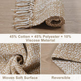 Collive Kitchen Runner Rug, 2' x 4.3' Modern Farmhouse Washable Entryway Door Mat, Tan Bathroom Carpet Hand Woven Reversible Indoor Outddor Rugs for Hallway Foyer Bedroom Decor