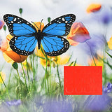 AQUEENLY Monarch Butterfly Decoration 4.72'' Blue Butterflies for Crafts Premium Fake Butterflies Wall Decor for Room, Home, Wedding, Party (12 Pcs)