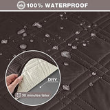 TAOCOCO 100% Waterproof Oversized Loveseat Recliner Cover, Non Slip Split Couch Covers for Reclining Loveseat with Elastic Straps for Kids Pets(Oversized 2 Seater, Chocolate)