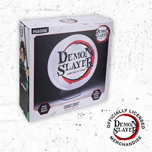 Paladone Demon Slayer Logo Light - Officially Licensed Kimetsu No Yaiba Freestanding or Wall Mountable Desk Light, Anime Lover Gift