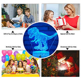 easuntec Dinosaur Toys 3D Night Light with Remote & Smart Touch 7 Colors + 16 Colors Changing Dimmable TRex Toys 1 2 3 4 5 6 7 8 Year Old Boy or Girl Gifts (TRex 16WT)