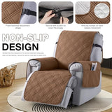 TAOCOCO 100% Waterproof Recliner Chair Cover, Small Recliner Covers for Recliner Chair with Pocket, Non Slip Reclining Chair Cover Furniture Protector for Kids, Dogs(20'', Brown)