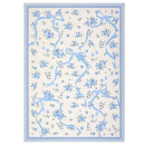 GarveeHome Floral Bow Rugs for Bedroom Girls, 5x7 Area Rugs for Living Room with Soft Low Pile, Non Slip Blue and White Washable Rug 5x7 for Nursery Kids Playroom Dining Room College Dorm Rug