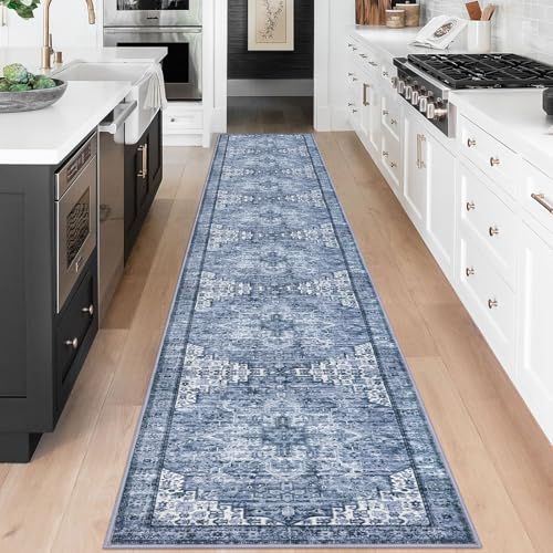 2.6x18 Washable Runner Rug, Non Slip Area Rug for Hallway Kitchen