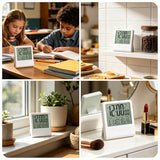 Timloon Mini Desk Atomic Clock | Auto-Calibrating Digital Alarm, Temperature & Humidity, 4 Time Zones, DST, Backlight, Battery Operated