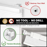 LazBlinds Cordless Cellular Shades, No Tools No Drill Blackout Honeycomb Shades Pleated Blinds for Windows, 35'' W x 48'' H, Silver White