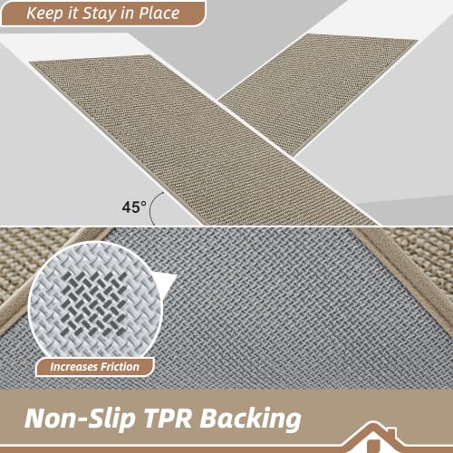BEQHAUSE Hallway Runner Rugs 2x8, Hallway Rug Washable, Light Beige