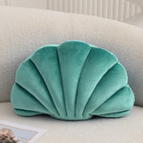 XIAIJIA Seashell Decorative Pillow Shell Shaped Throw Pillow 3D Insert Beach Pillow Soft Velvet Pillow Sea Ocean Decoration Couch Bed Pillow Cushions(Teal,14 X 11 inch)