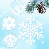 MIAHART 12 inches Large White Snowflakes Ornaments 6 Pack Big Plastic Glitter Snowflake Ornaments for Christmas Tree Winter Indoor Outdoor Window Giant Craft Hanging Snowflakes Decorations