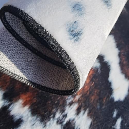 MUGINYU Western Cowhide Runner Rug 2x6 for Bathroom Home Decor,Brown Cow Print Rug,Farmhouse Cowboy Animal Fur Area Rug Non Slip Washable (Brown Cow)