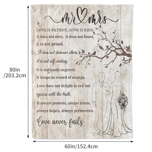 Wedding Gifts for Couples 2026 Soft Blanket, Bridal Shower Gifts for Bride to Be, Anniversary Romantic Gifts for Her, Wedding Gifts for Newlyweds Wedding Throw Blanket 60 * 80