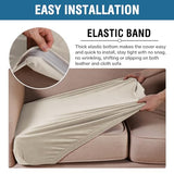 H.VERSAILTEX Velvet Stretch Couch Cushion Cover Plush Cushion Slipcover for Chair Loveseat Sofa Cushion Furniture Protector Seat Cushion Sofa Cover (3 Piece Sofa Cushion Covers, Ivory)