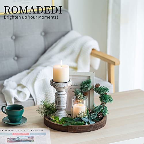 Romadedi Rustic Wood Decorative Candle Tray, 11 in