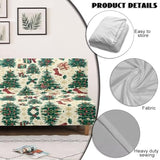 Christmas Tree Futon Cover Armless Stretch Sofa Slipcover Washable Elastic Armless Couch Furniture Protector for Bedroom Living Room Home Decor Green