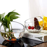 WGVI Clear Slant Cut Bowl Glass Vase, Glass Terrarium, Candy Dish, Glassware, Slant Open: 7". Height: 6" x 2.7". Base: 4" (1 Piece)